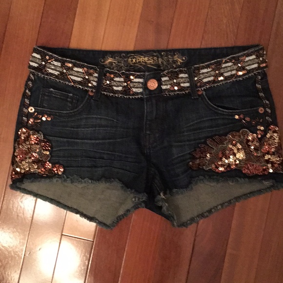 Express Pants - Beaded Express jean shorts size 2
